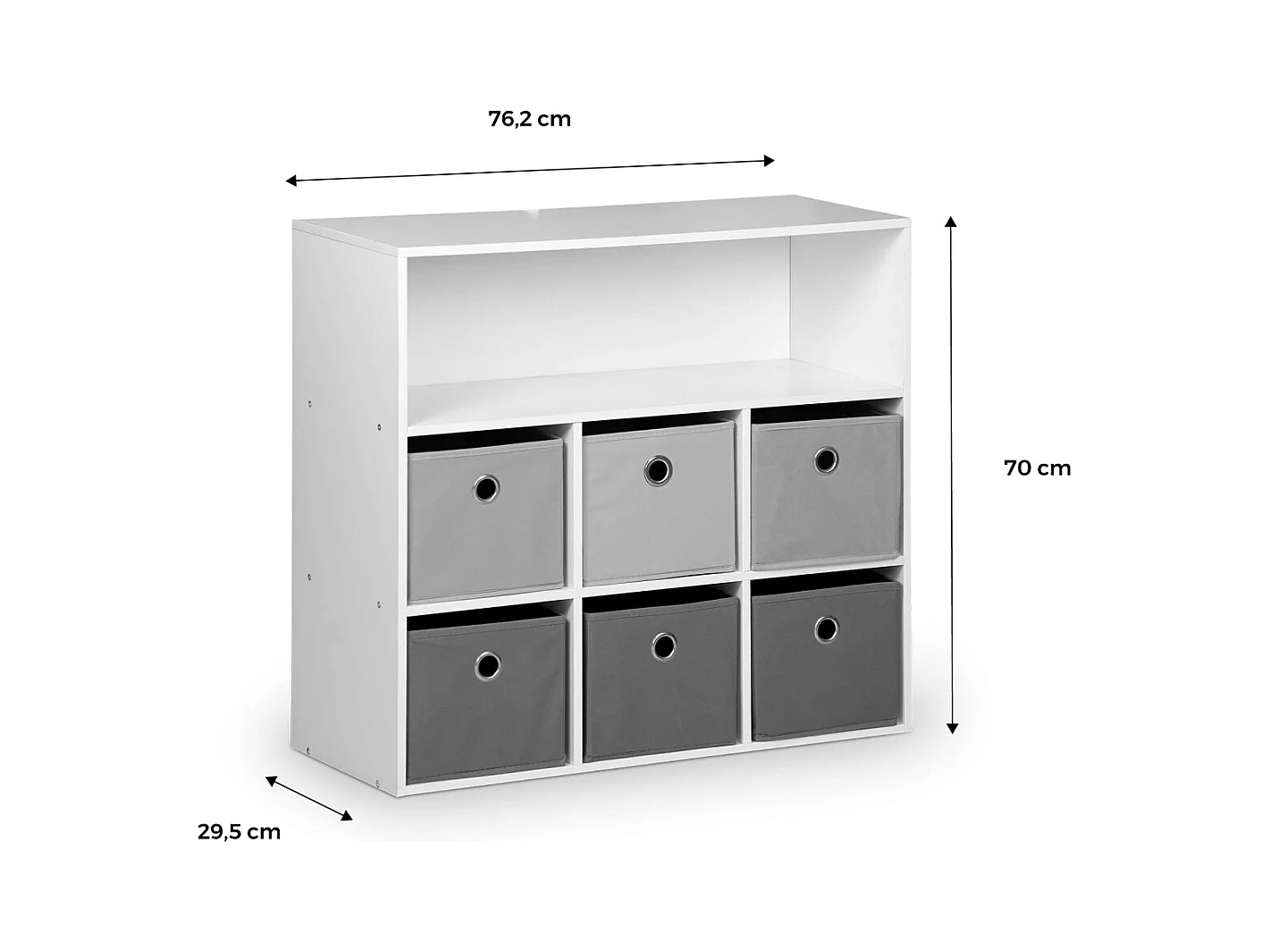 Mueble infantil con 6 cestas rosa