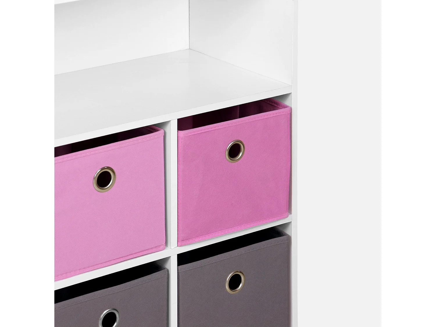 Mueble infantil con 6 cestas rosa
