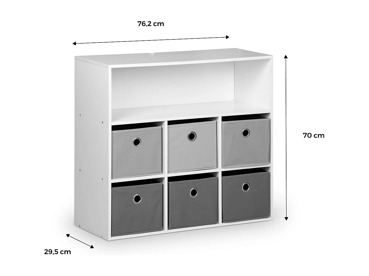 Mueble infantil con 6 cestas azul