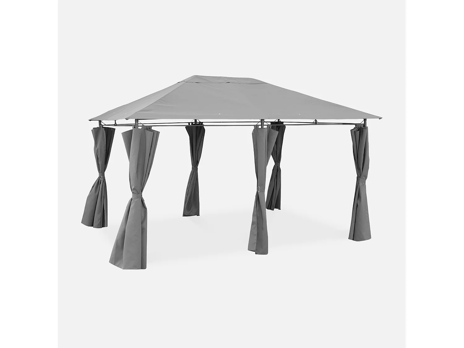 Pérgola 3x4m con cortinas  gris