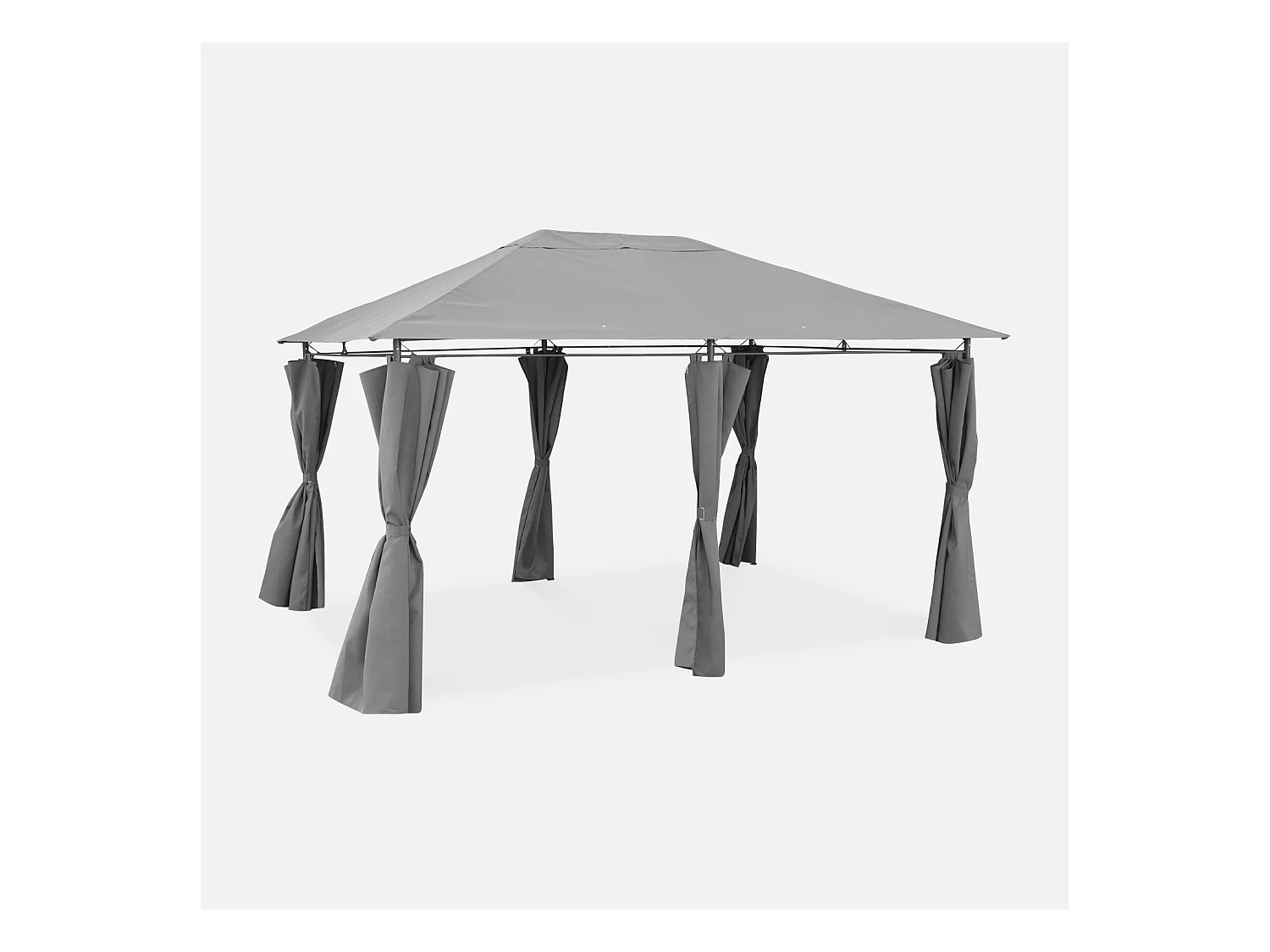 Pérgola con cortinas 3x4m gris