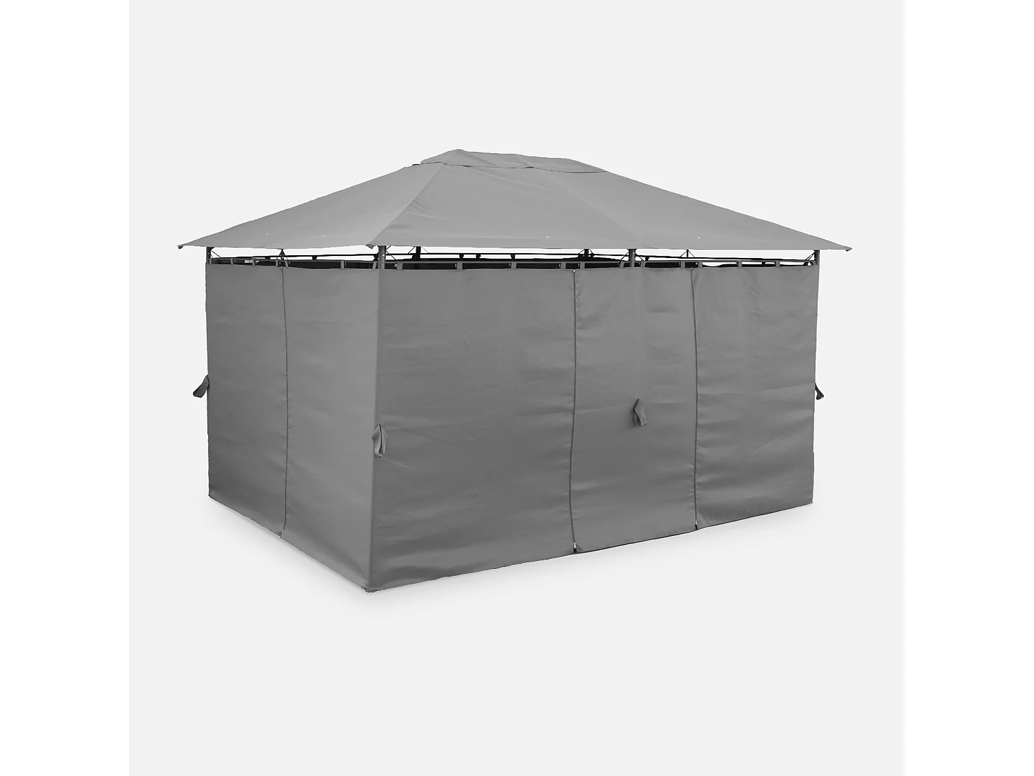 Gazebo da giardino 3x4m struttura in alluminio con tende scorrevoli,