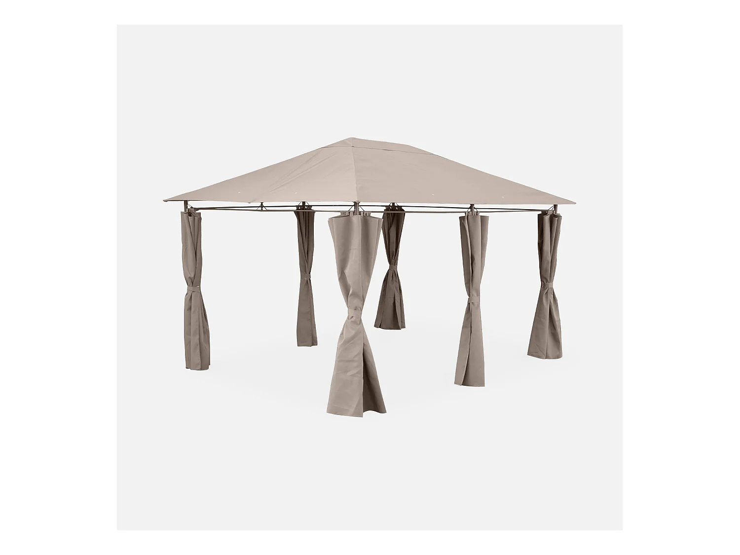 Pérgola con cortinas 3x4m pardo