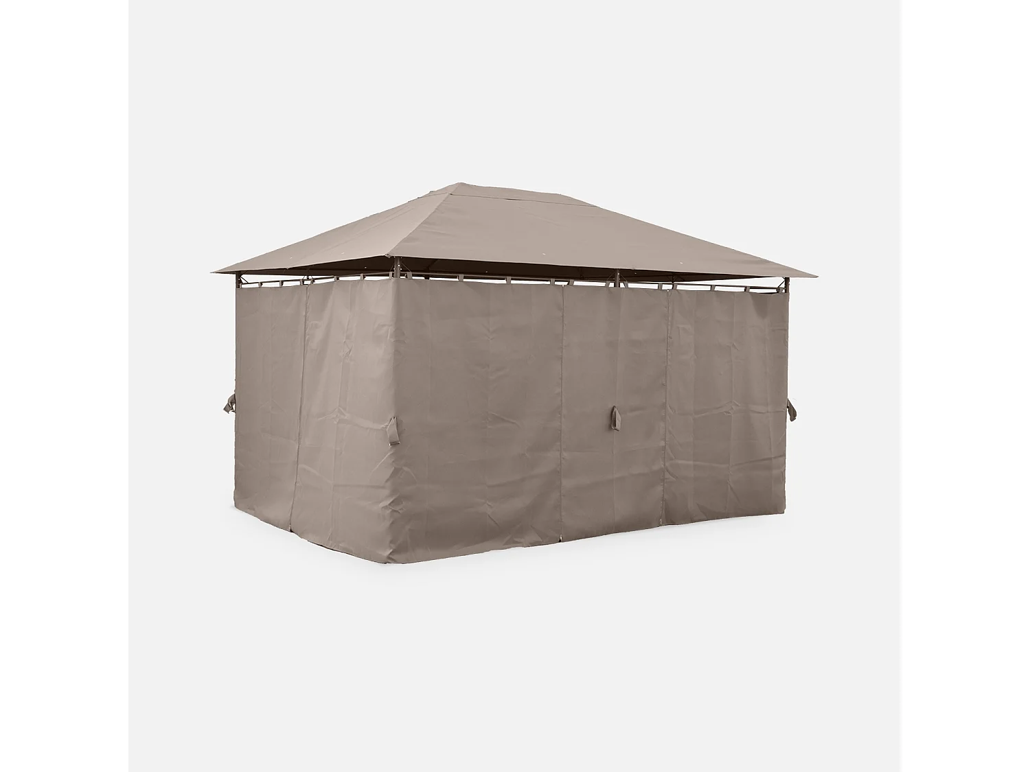 Gazebo de jardín 3x4m con cortinas  pardo