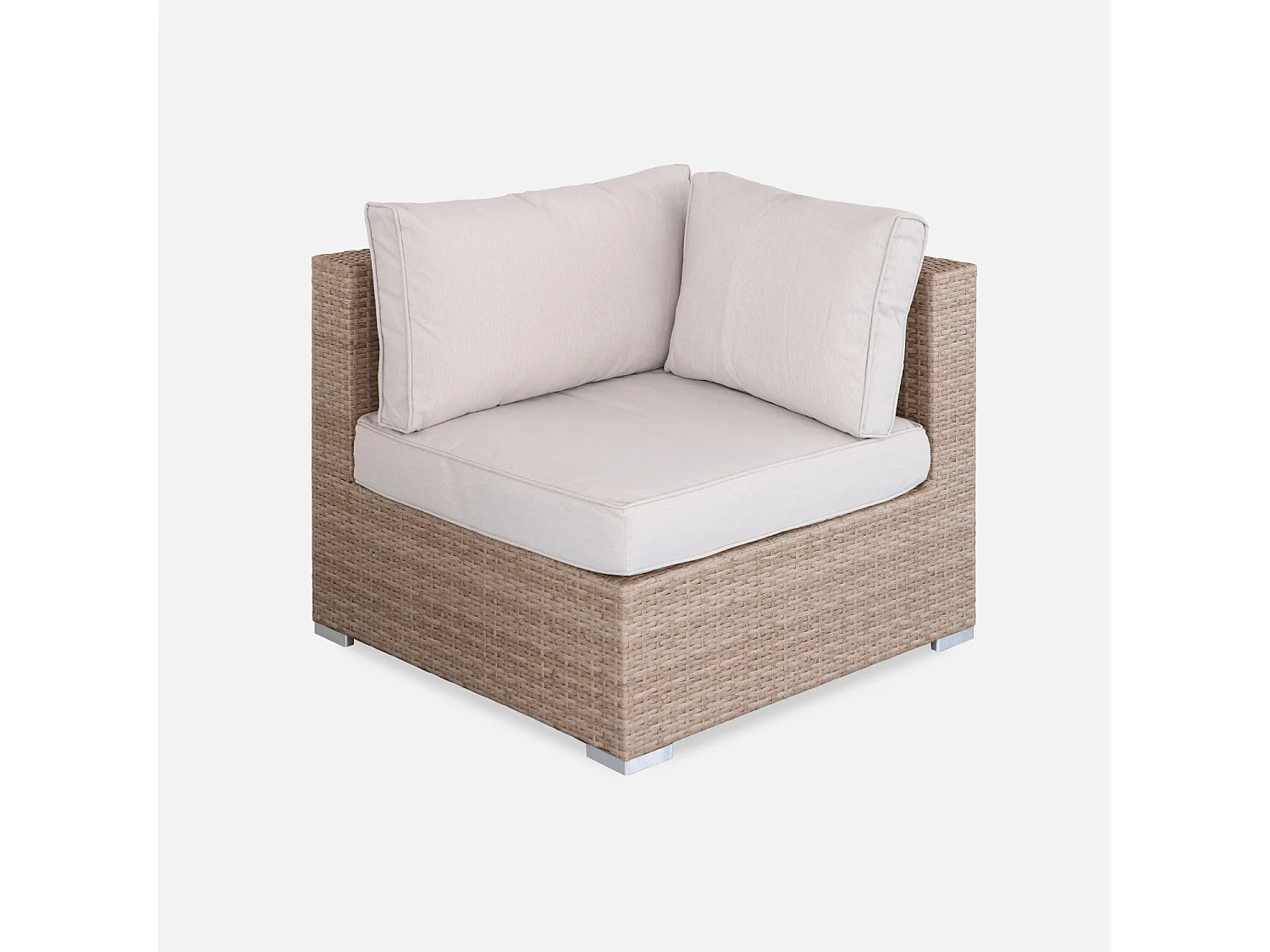 Conjunto de jardín de resina tejida, 5 plazas beige