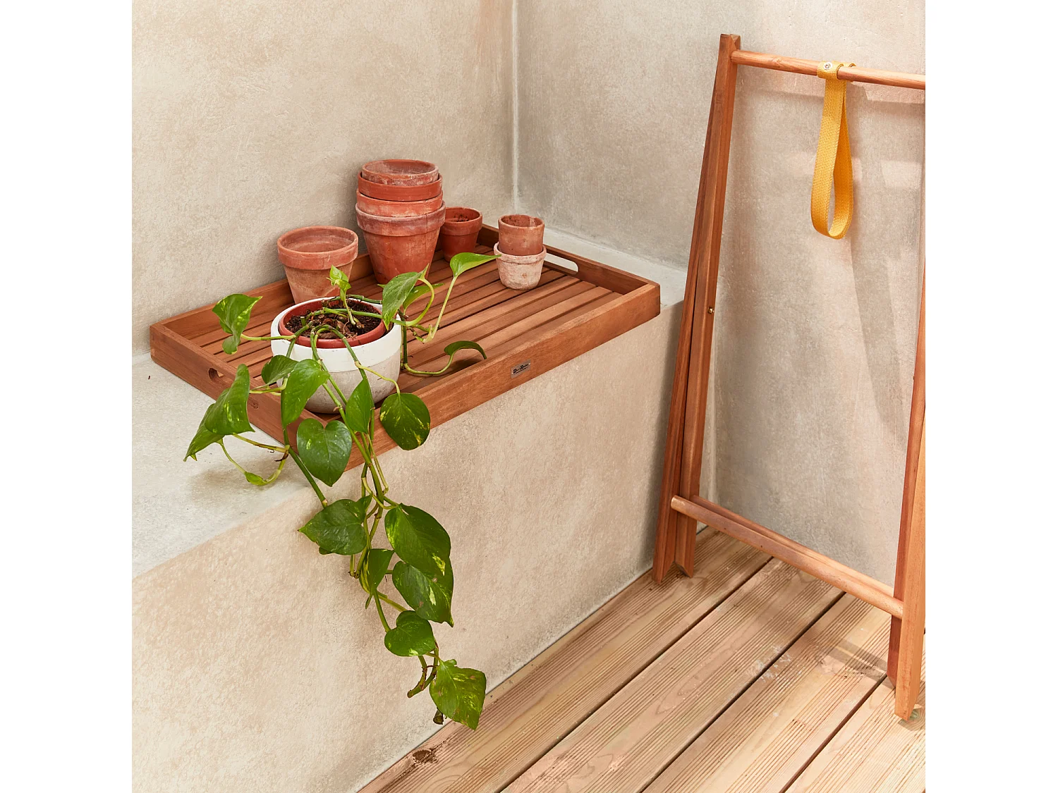 Mesa auxilar de jardín de madera madera