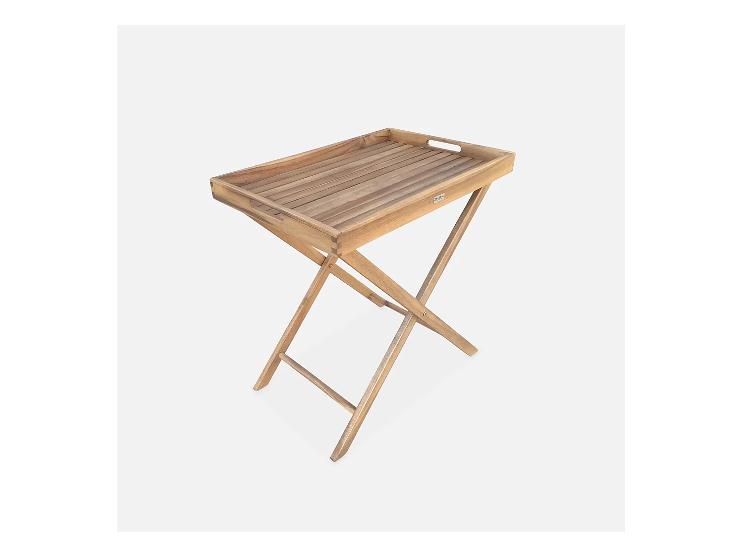 Desserte de jardin en bois 68x44cm - Murcia - Plateau amovible sur pied. table d'appoint. table basse