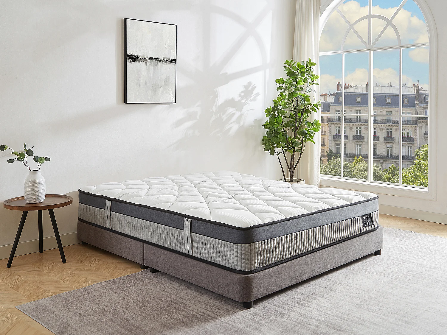 Matelas 140 x 190 cm hybride ressorts ensachés 5 zones et mousse à mémoire de forme ép.30cm - PATNOS de YSMÉE
