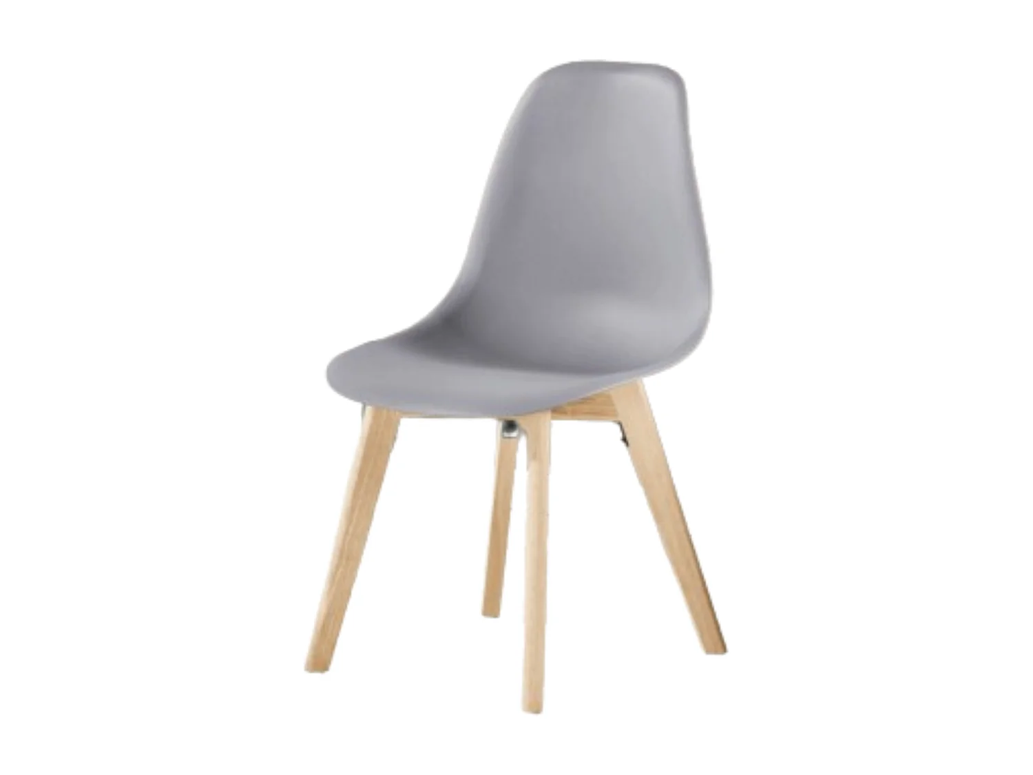 Lot de 4 chaises en plastique Ghost - Pieds en bois - Blanc