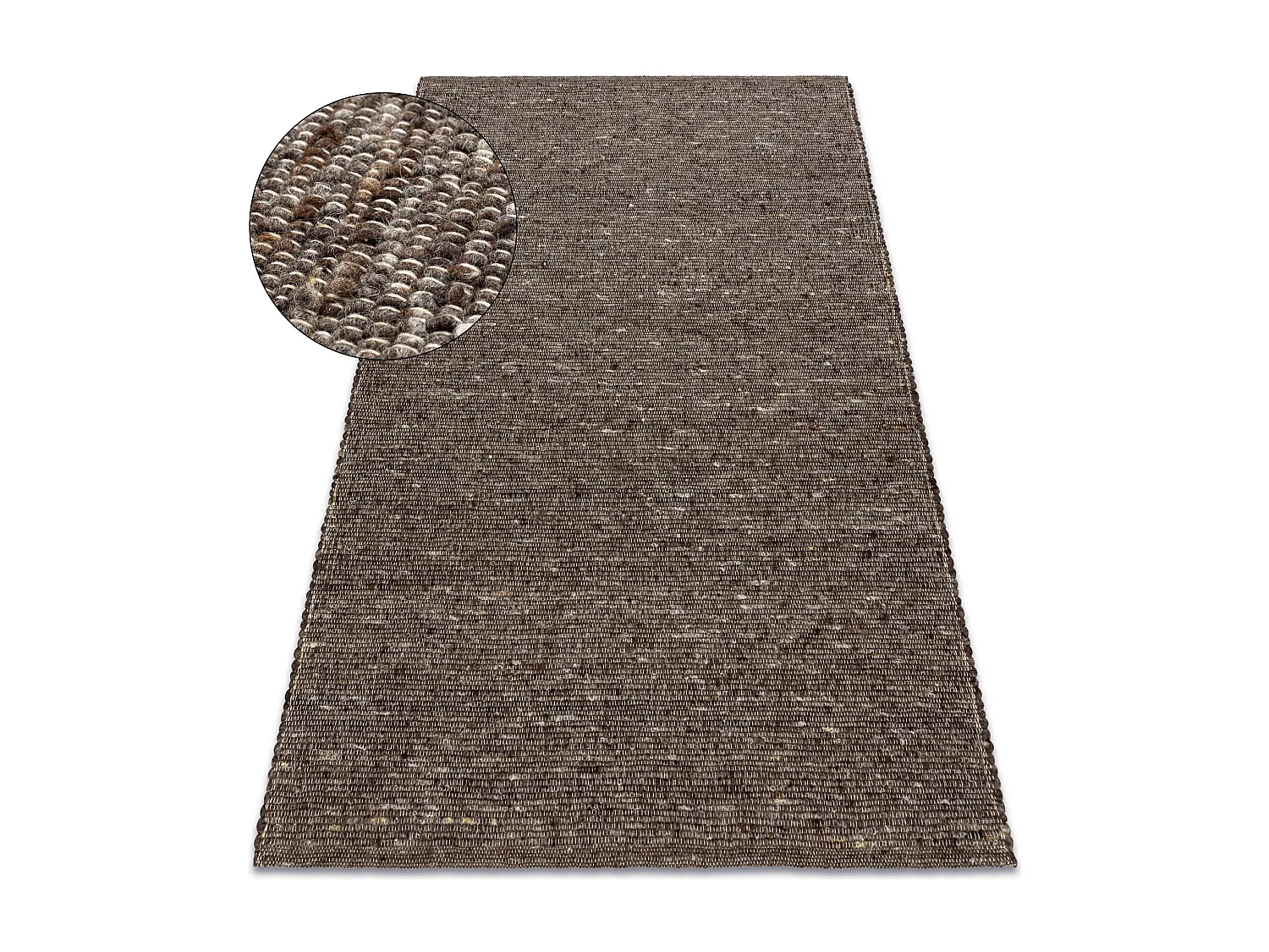 Tapis NEPAL 2100 tabac marron - laine, double face, naturel 160x220 cm