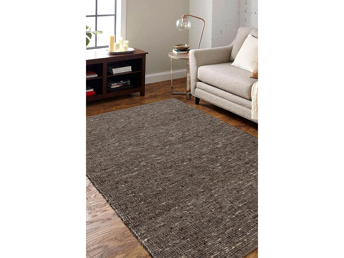 Tapis NEPAL 2100 tabac marron - laine, double face, naturel 160x220 cm