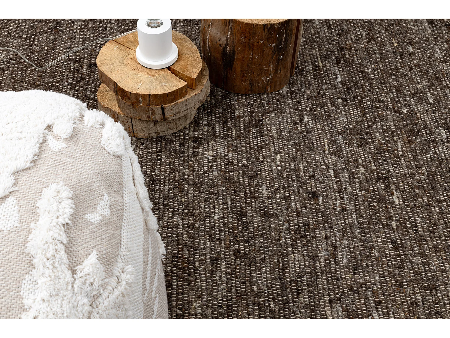 Tapis NEPAL 2100 tabac marron - laine, double face, naturel 160x220 cm