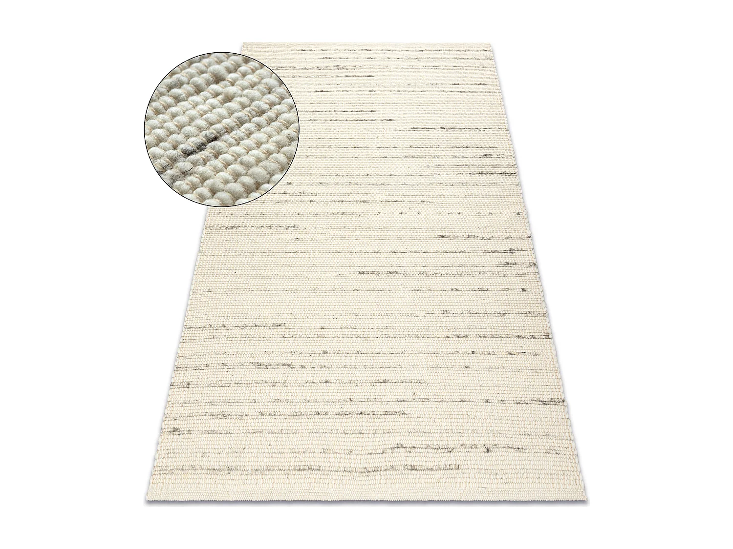 Tapis NEPAL 2100 blancs / naturel grigio - laine, double face 60x100 cm