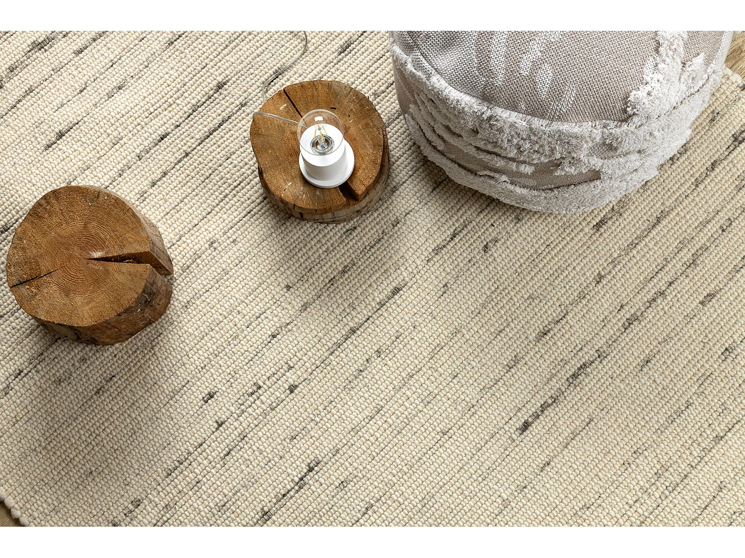 Tapis NEPAL 2100 blancs / naturel grigio - laine, double face 60x100 cm