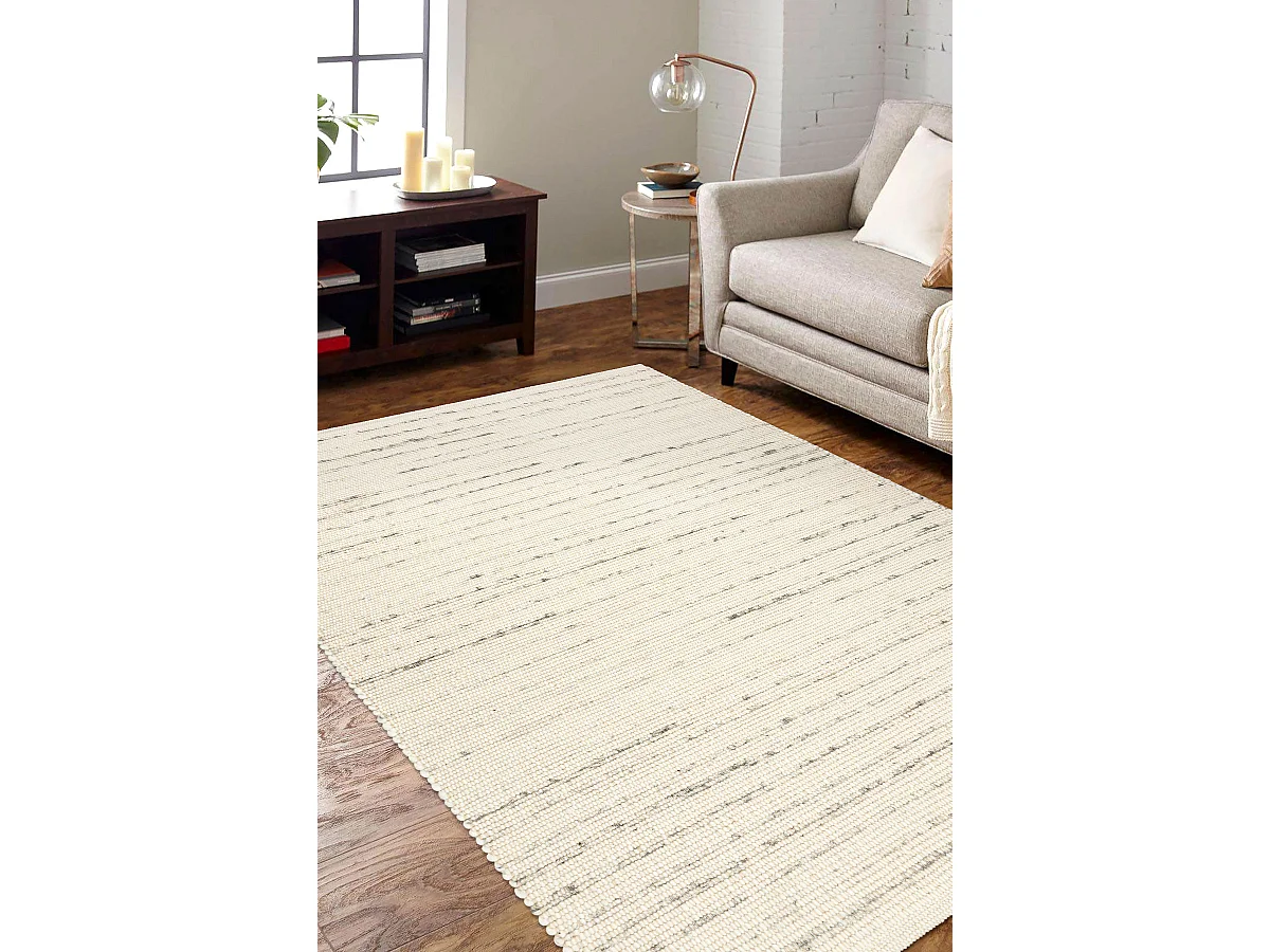 Tappeto NEPAL 2100 bianchi / naturale crema - lana, double face 60x100 cm