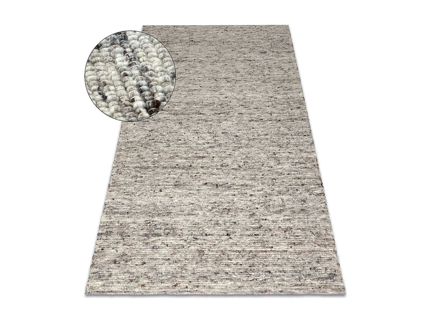 Tapis NEPAL 2100 naturel grigio - laine, double face 60x100 cm