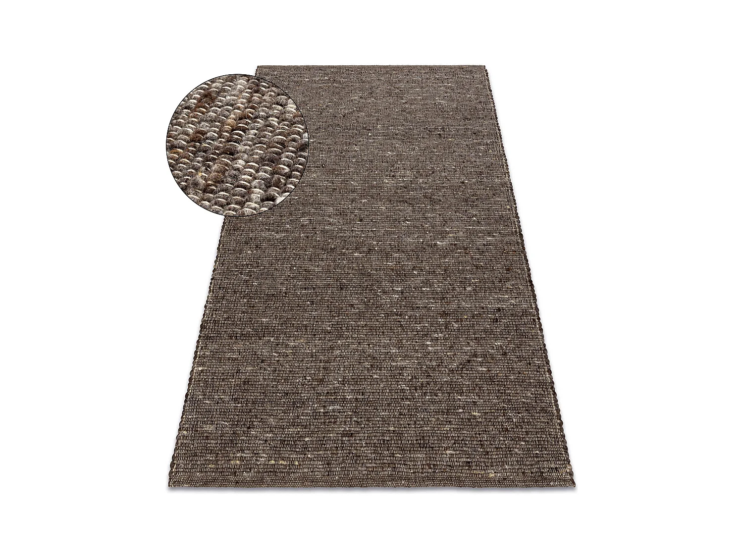 Tapis NEPAL 2100 tabac marron - laine, double face, naturel 80x150 cm