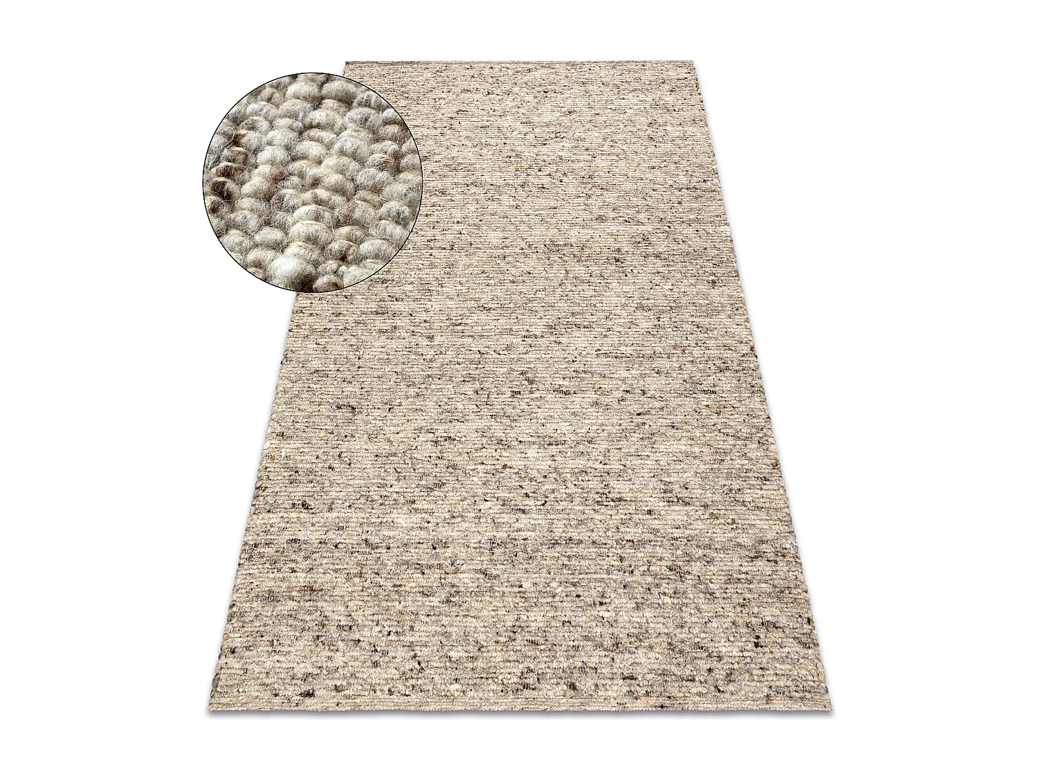 NEPAL 2100 sand, beige tapijt - wollen, dubbelzijdig, natuurlijk 140x190 cm