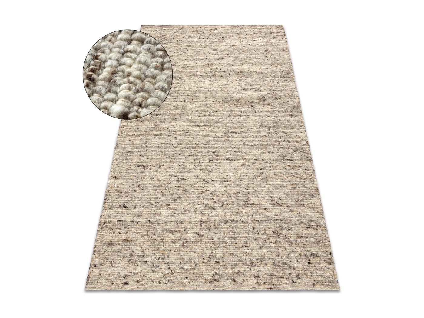 Tapis Nepal Sand Beige Laine Double Face Naturel X Cm