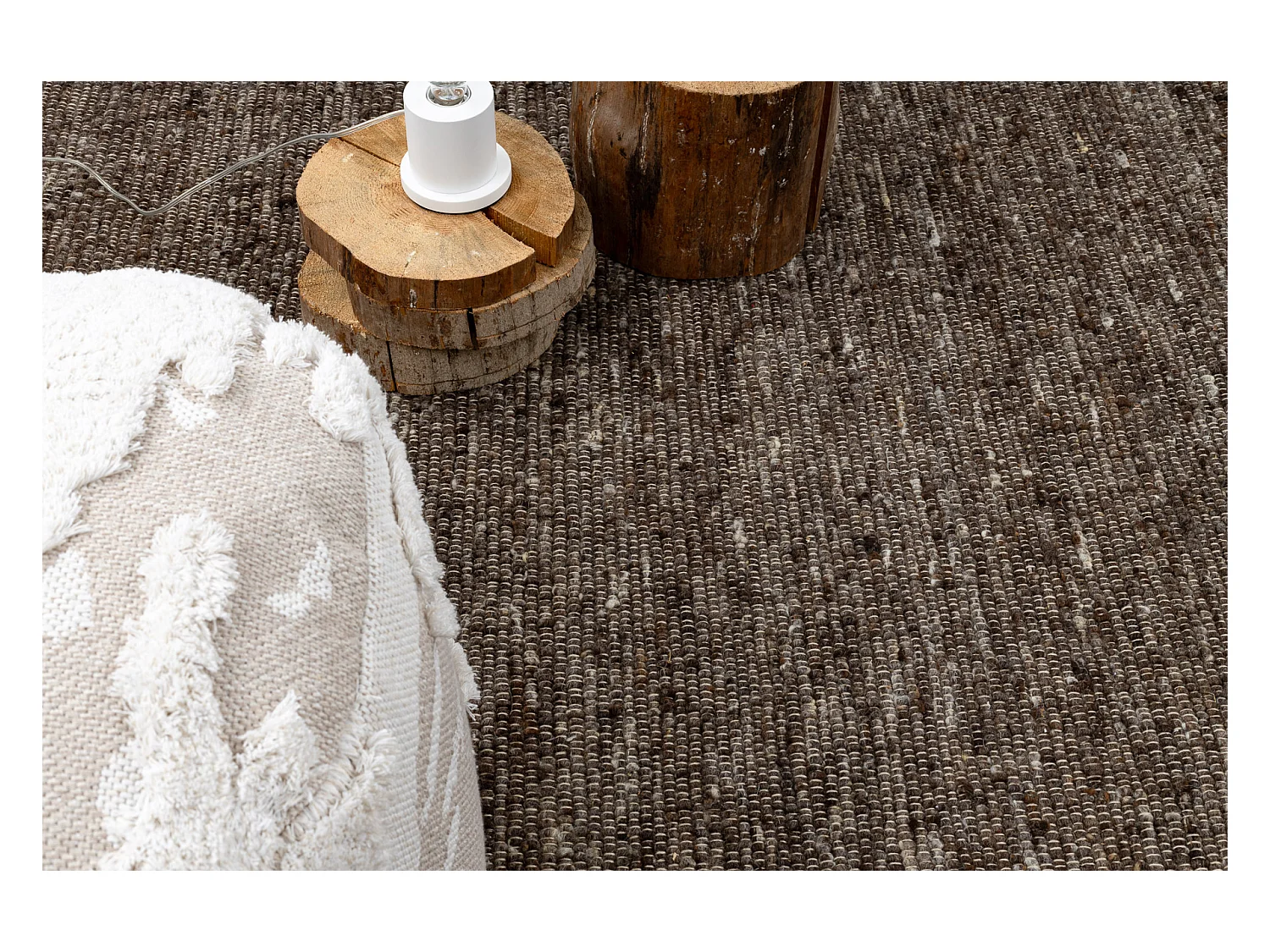 Tapis NEPAL 2100 tabac marron - laine, double face, naturel 200x300 cm