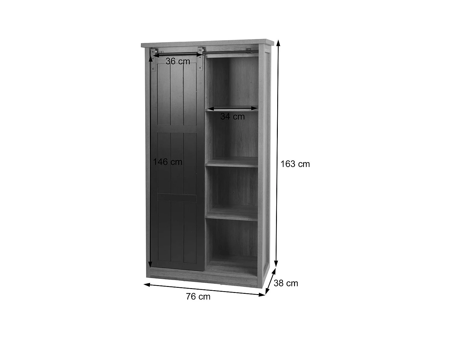 Armoire MCW-K75,  naturel