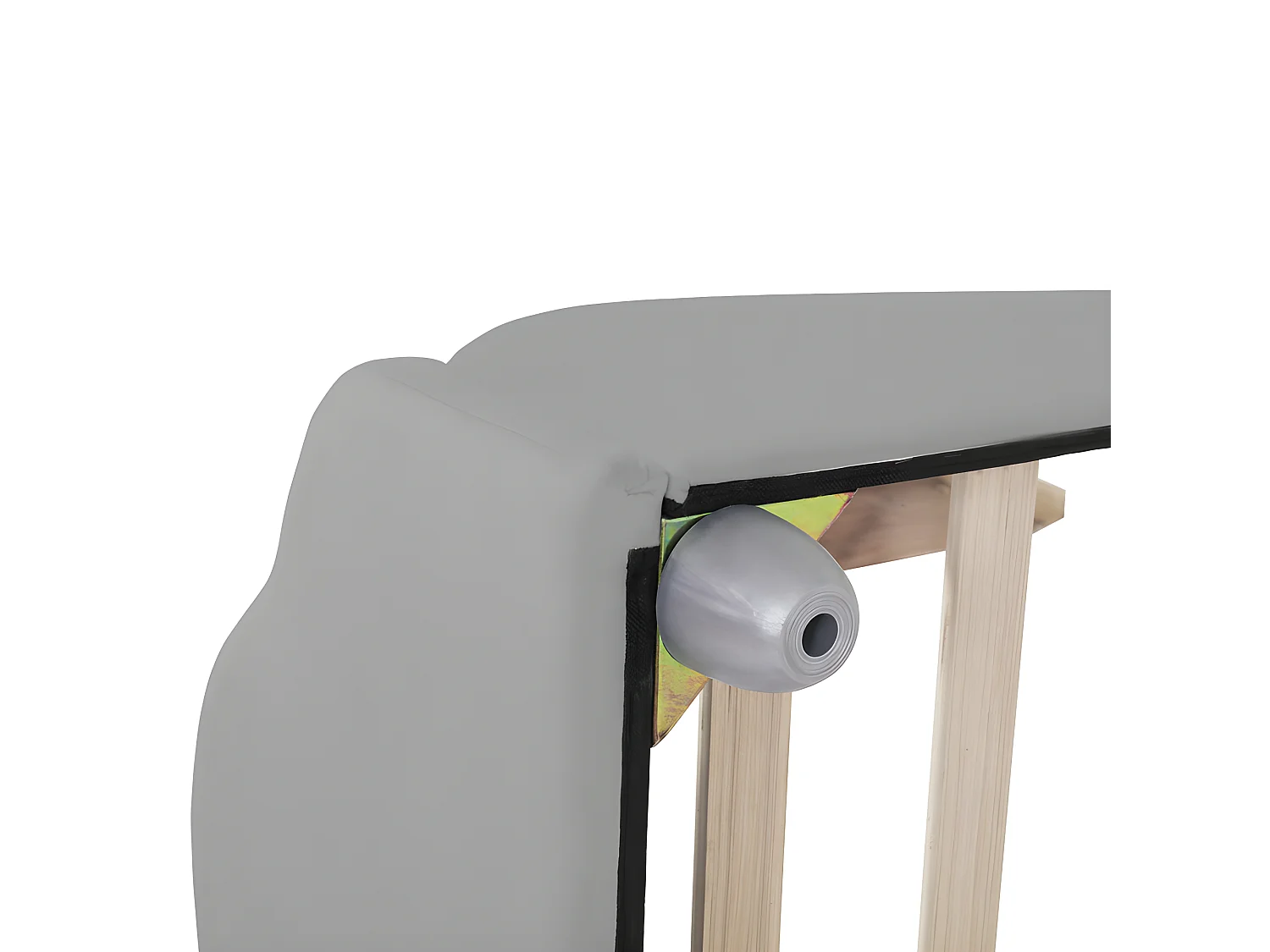 Lit enfant rembourré en velours - 90x200cm - avec tête de lit en forme de nuage + sommier à lattes - Gris