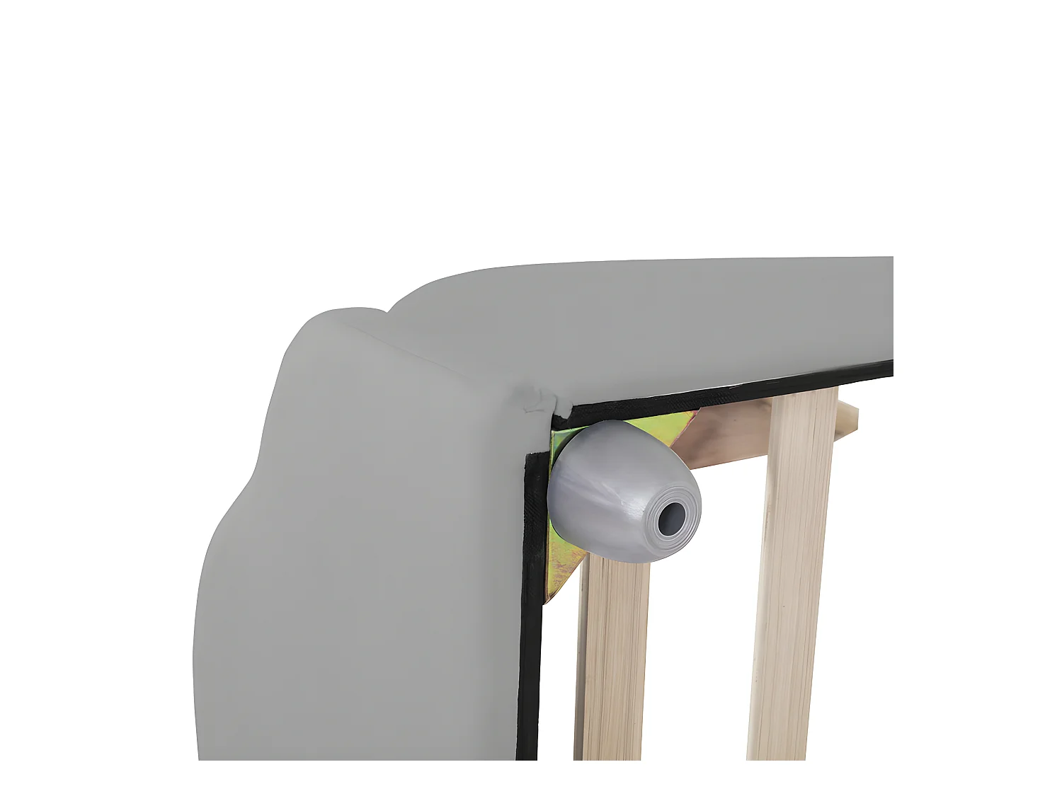 Lit enfant rembourré en velours - 90x200cm - avec tête de lit en forme de nuage + sommier à lattes - Gris