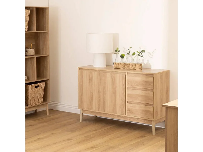 Buffet Bas Design "Abana" 120cm Naturel