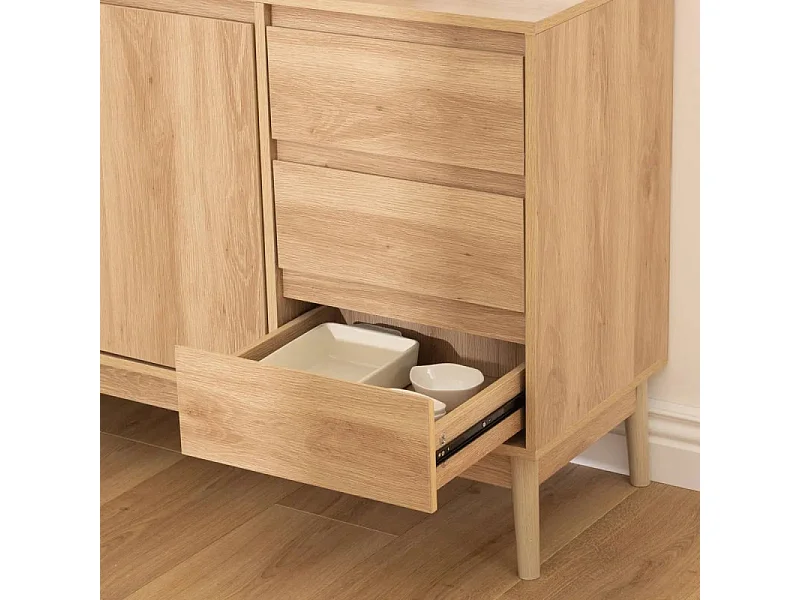 Buffet Bas Design "Abana" 120cm Naturel