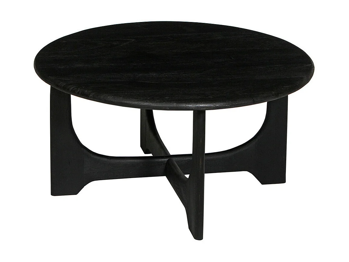 BECKETT - Table Basse en Acacia Massif Vernis teinté Noir