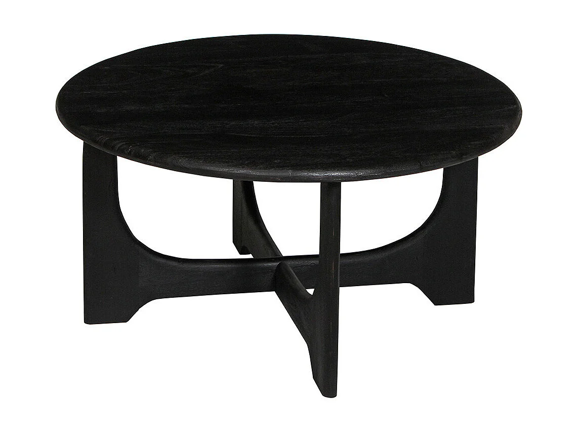 BECKETT - Table Basse en Acacia Massif Vernis teinté Noir