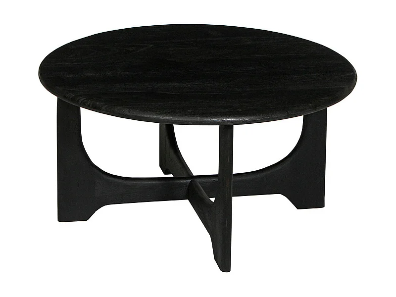 BECKETT - Table Basse en Acacia Massif Vernis teinté Noir