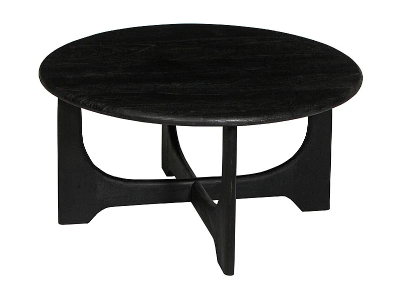 BECKETT - Table Basse en Acacia Massif Vernis teinté Noir