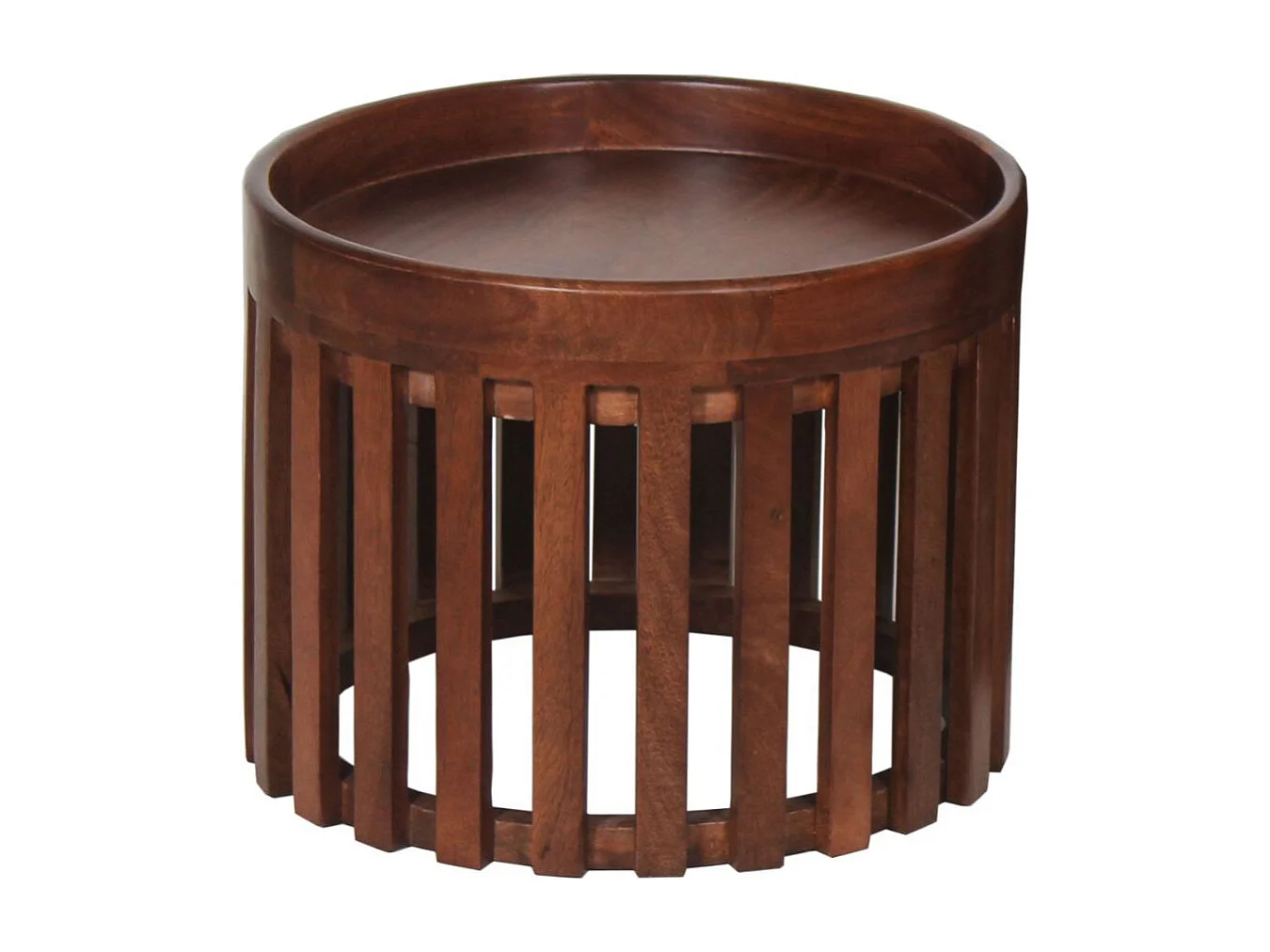 HARPER - Lot de 2 Tables en Manguier Massif Vernis Teinté Noyer