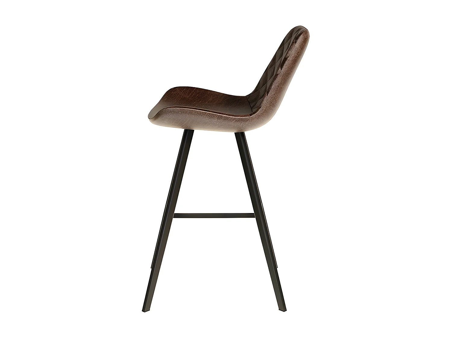 Tabouret de bar bas Alicante PU brun foncé