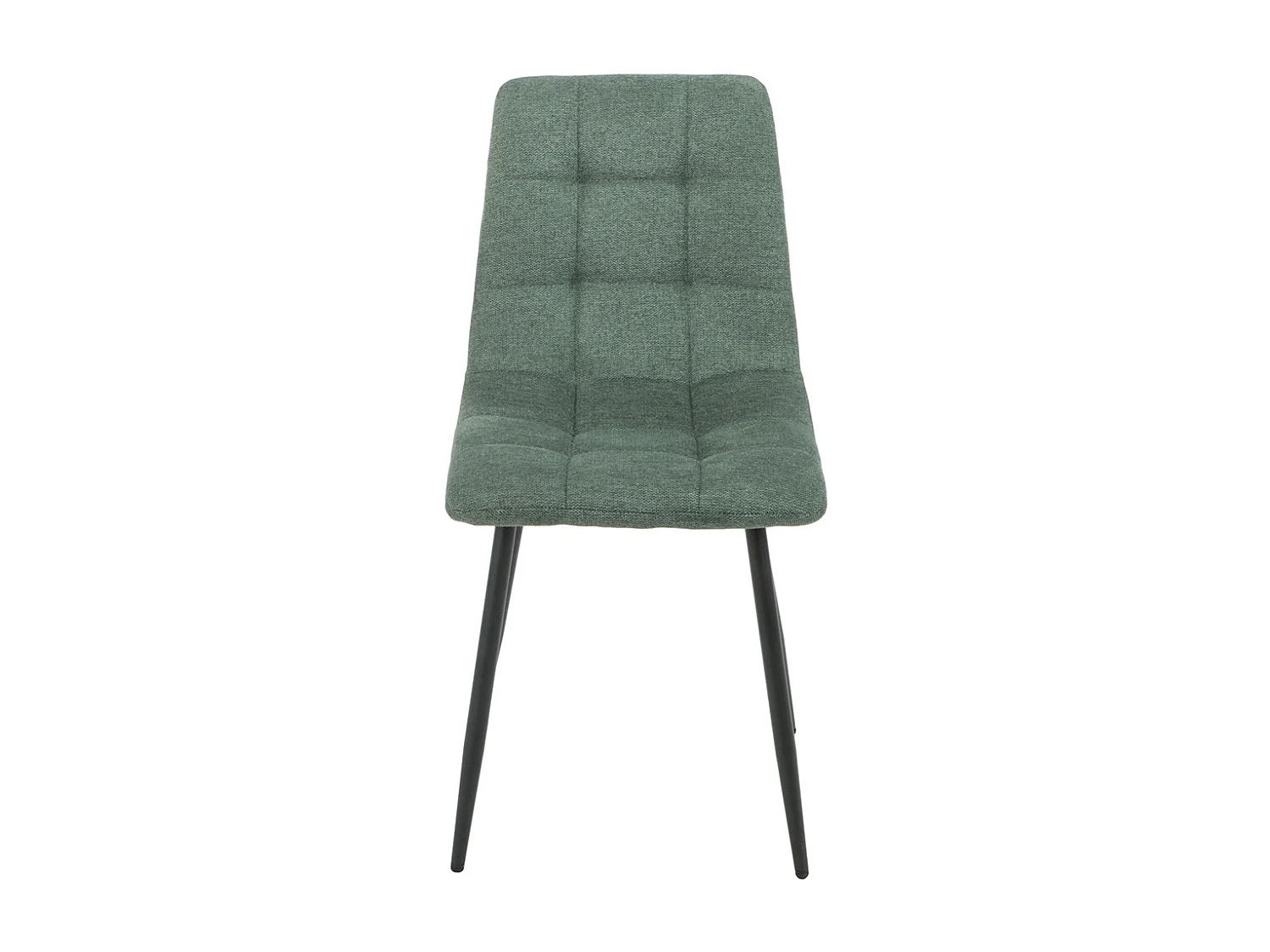 ERNEST - Lot de 4 Chaises Tissu Vert Pieds Métal Gris Anthracite