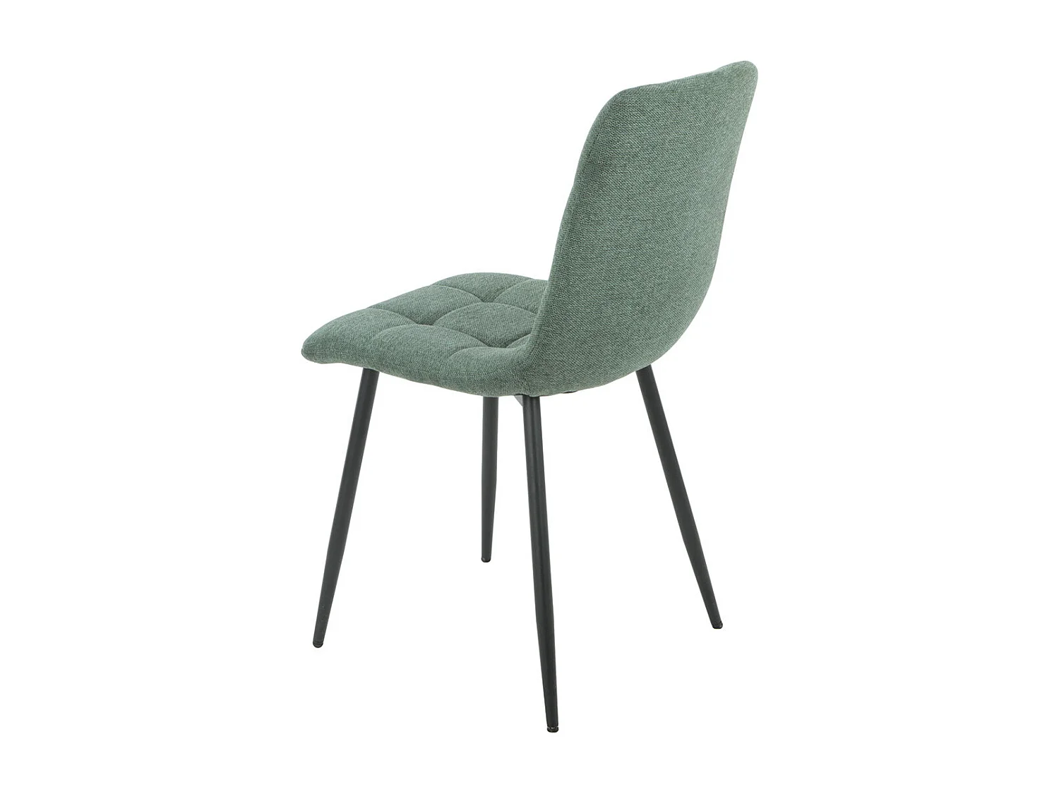 ERNEST - Lot de 4 Chaises Tissu Vert Pieds Métal Gris Anthracite