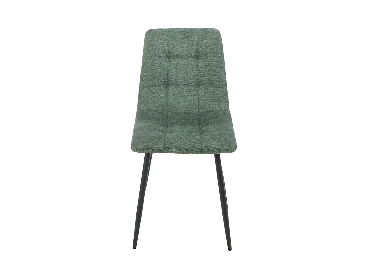ERNEST - Lot de 4 Chaises Tissu Vert Pieds Métal Gris Anthracite