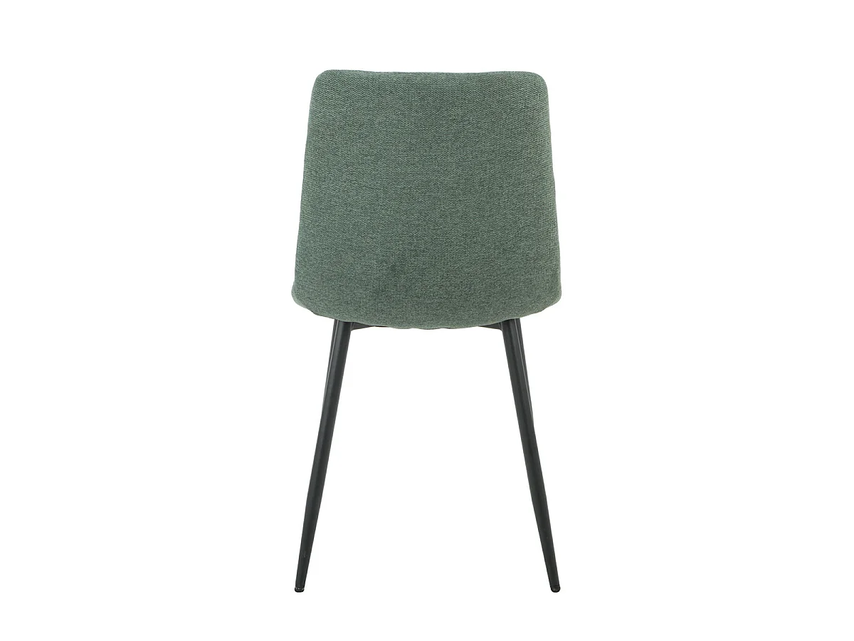ERNEST - Lot de 4 Chaises Tissu Vert Pieds Métal Gris Anthracite