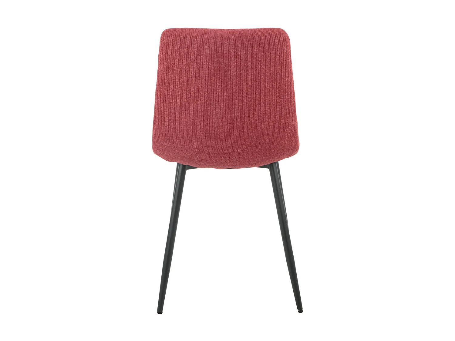 ERNEST - Lot de 4 Chaises Tissu Rouge Pieds Métal Gris Anthracite