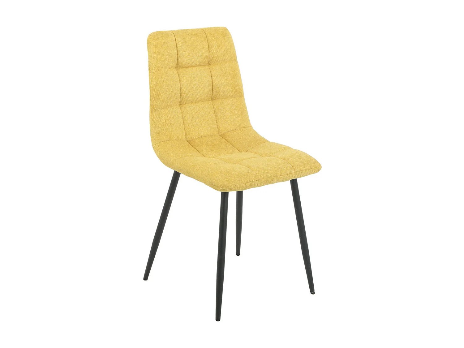 ERNEST - Lot de 4 Chaises Tissu Jaune Pieds Métal Gris Anthracite