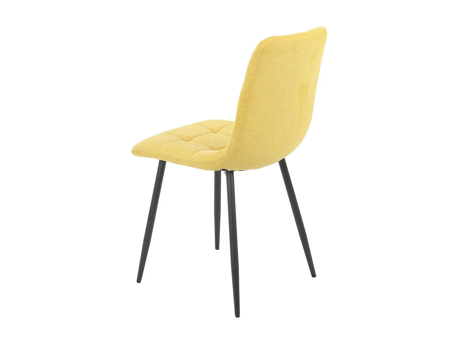 ERNEST - Lot de 4 Chaises Tissu Jaune Pieds Métal Gris Anthracite