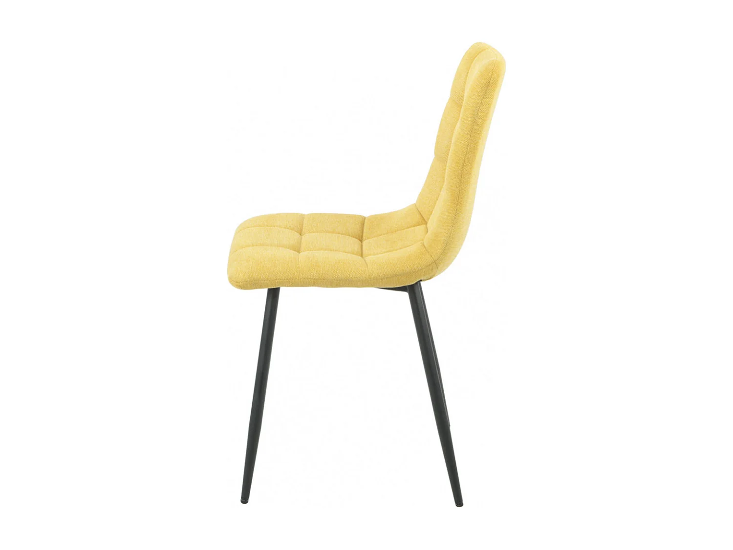 ERNEST - Lot de 4 Chaises Tissu Jaune Pieds Métal Gris Anthracite