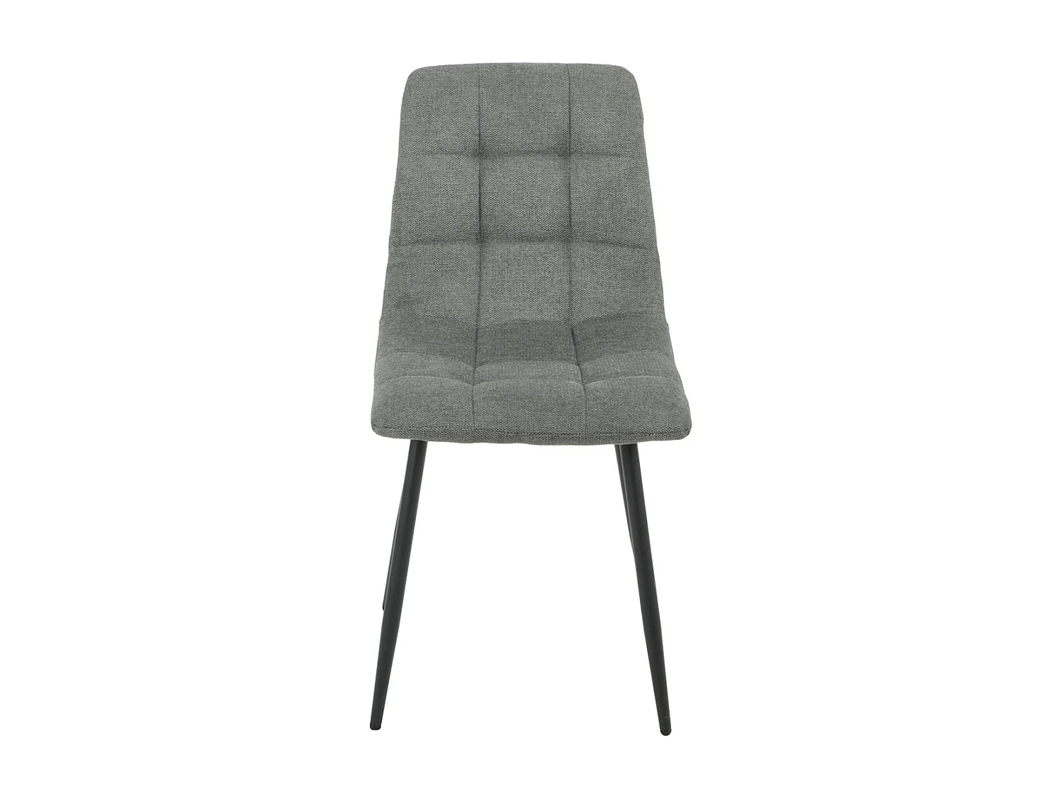 ERNEST - Lot de 4 Chaises Tissu Gris Pieds Métal Gris Anthracite