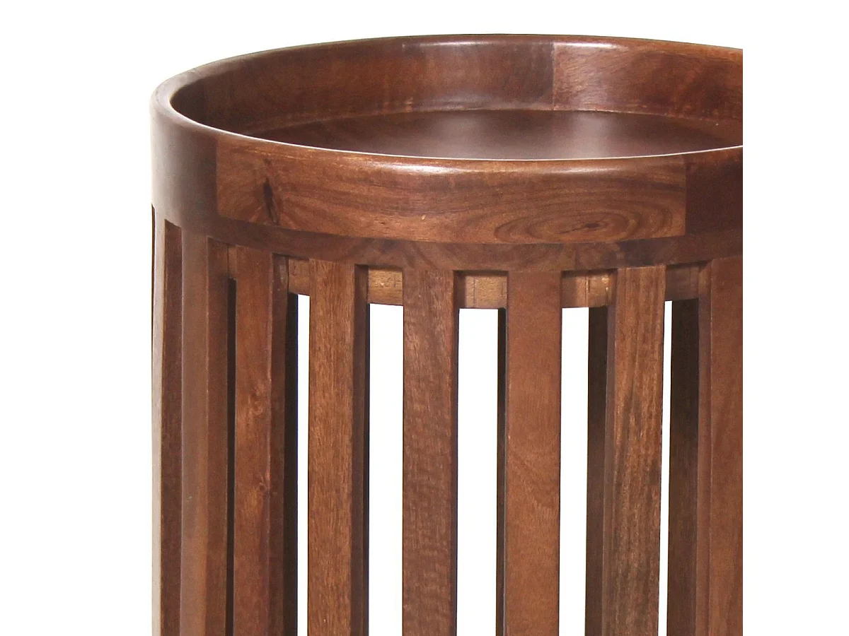 HARPER - Bout de Canapé en Manguier Massif Vernis Teinté Noyer