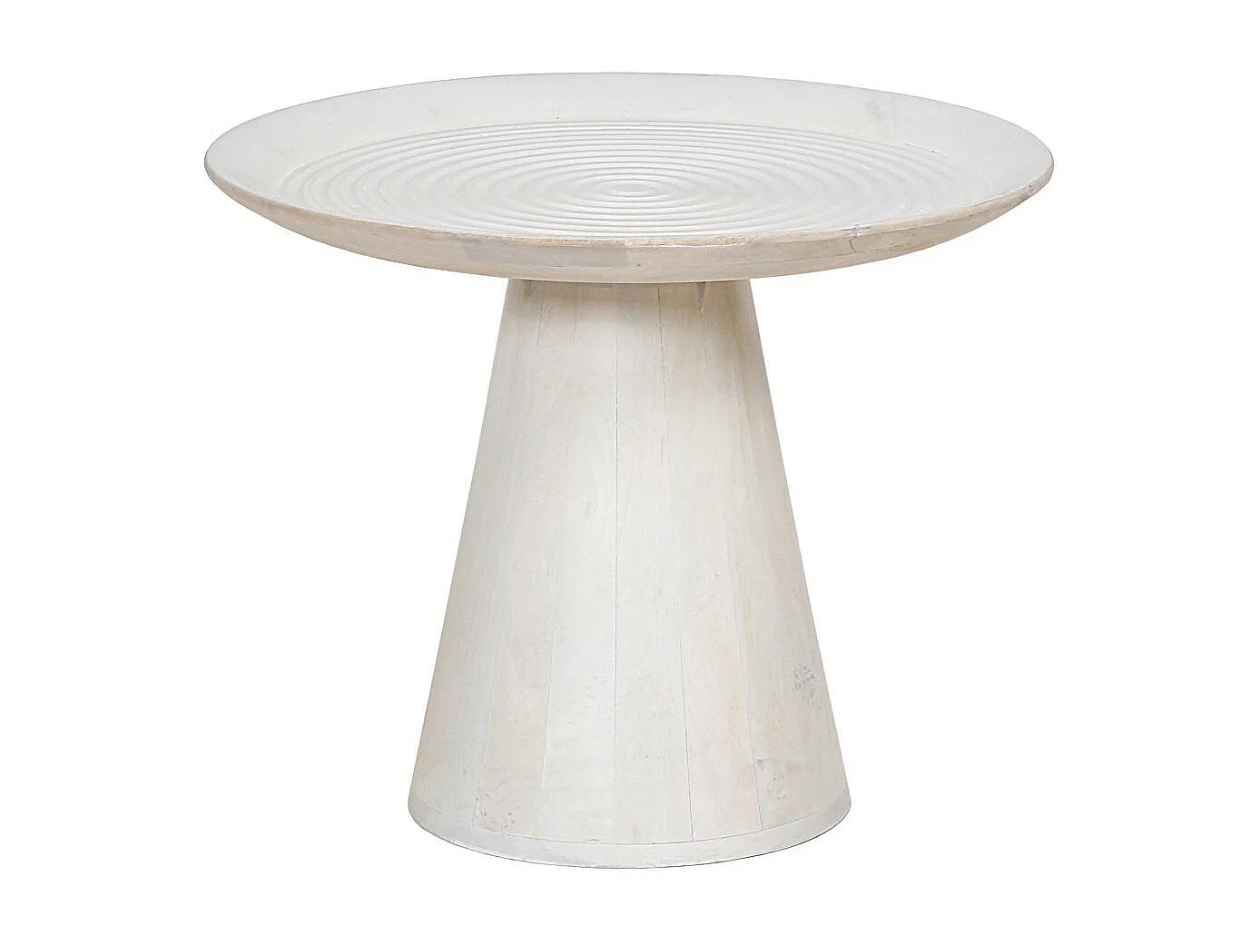 ROWAN - Bout de Canapé H.45cm en Manguier Massif Cérusé Blanc