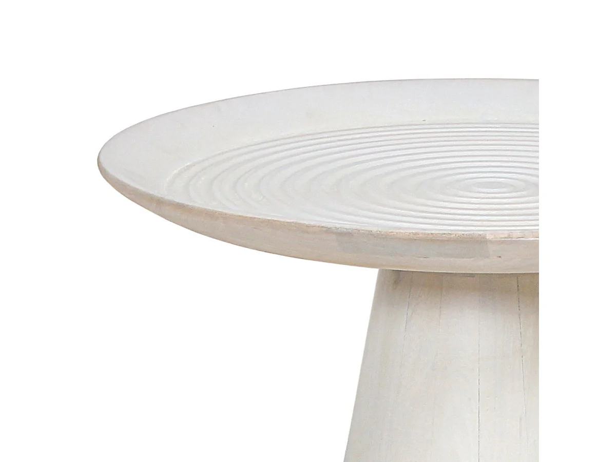 ROWAN - Bout de Canapé H.45cm en Manguier Massif Cérusé Blanc