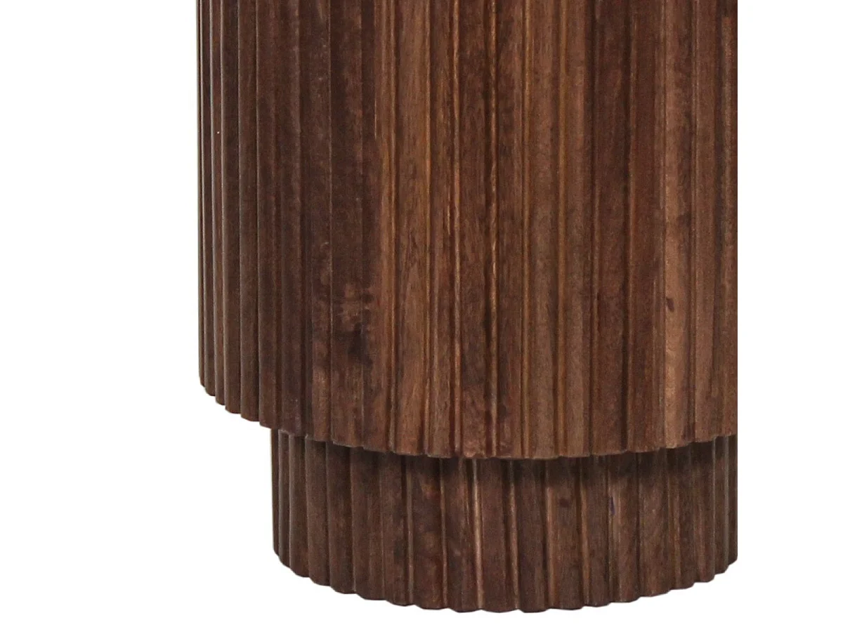 HUNTER - Bout de Canapé en Manguier Massif Vernis Teinté Noyer