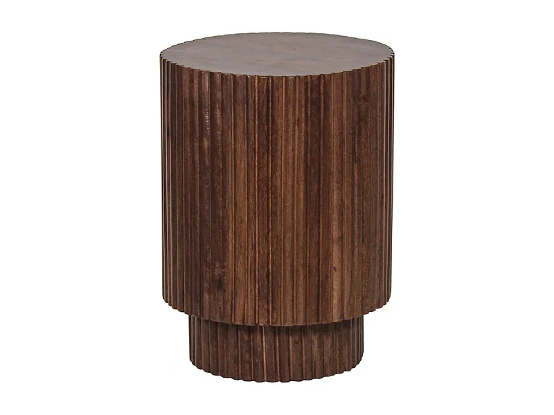 HUNTER - Bout de Canapé en Manguier Massif Vernis Teinté Noyer