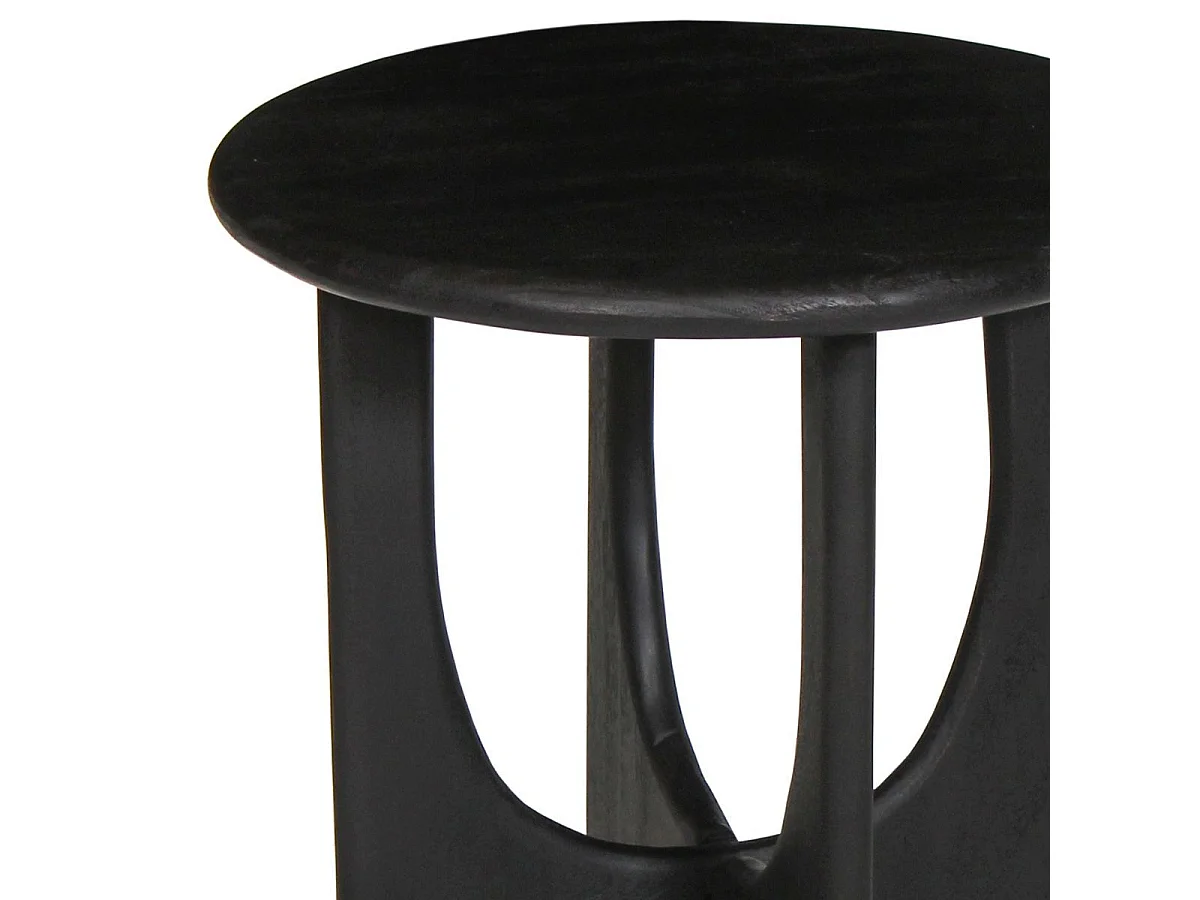 BECKETT - Bout de Canapé en Acacia Massif Vernis teinté Noir